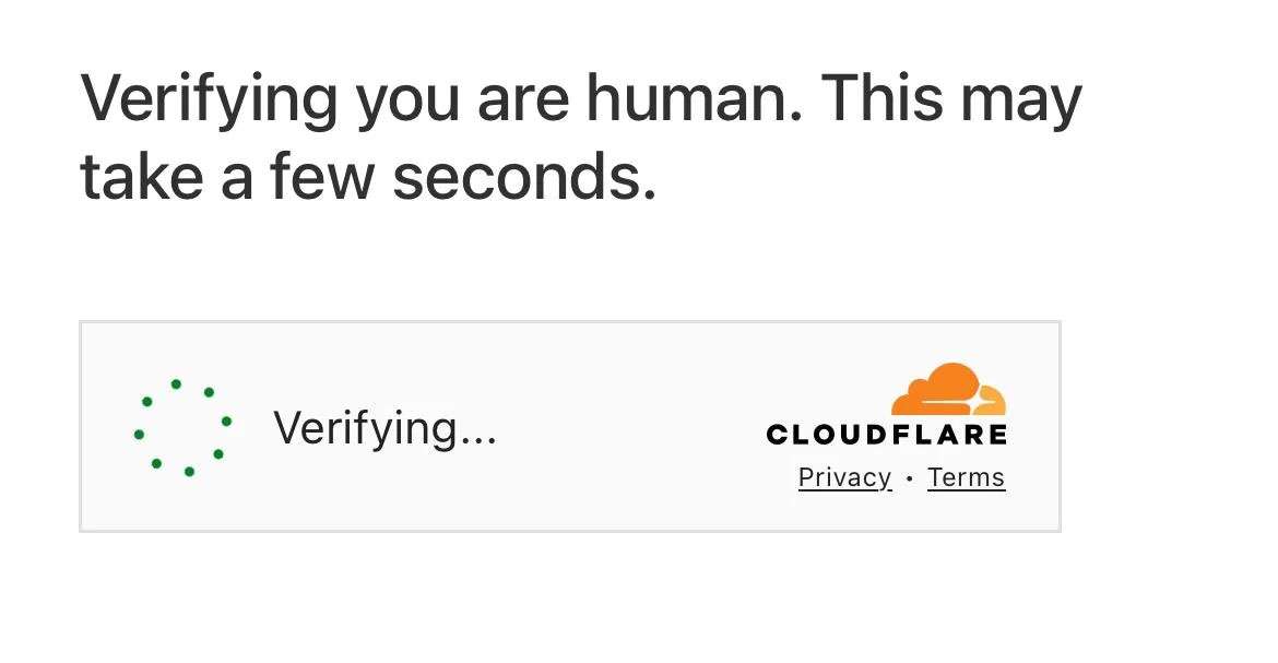 Cloudflare "Verifying you are human" screen used to detect bot traffic and protect websites from automated attacks.